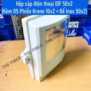 Hộp cáp điện thoại IDF 50x2 (Kèm 05 Phiến Krone 10x2 + Đế Inox 50x2)
