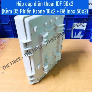 Hộp cáp điện thoại IDF 50x2 (Kèm 05 Phiến Krone 10x2 + Đế Inox 50x2)