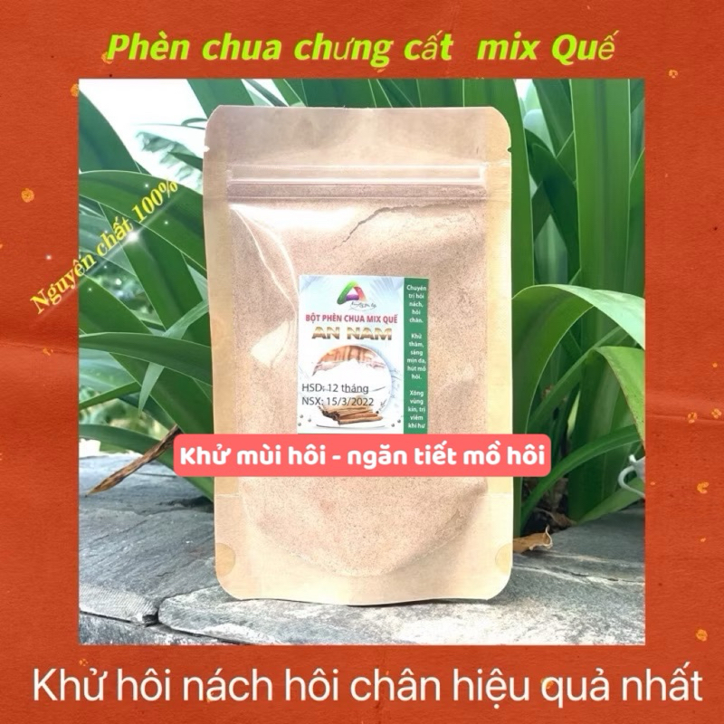 Bột Phèn Chua Chưng Cất Mix Quế 120g