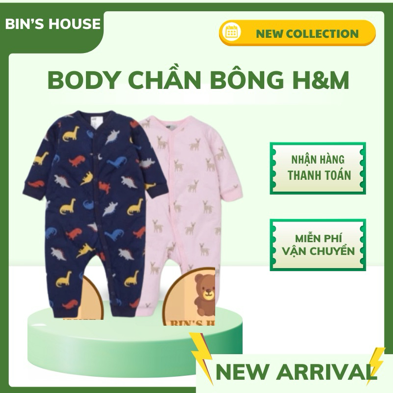 Body liền tất chần bông H&M sz 0-9M form to