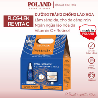 Floslek Re Vita C – Bộ Serum và kem dưỡng vitamin C và retinol dưỡng da trắng sáng, giảm thâm, chống lão hóa da