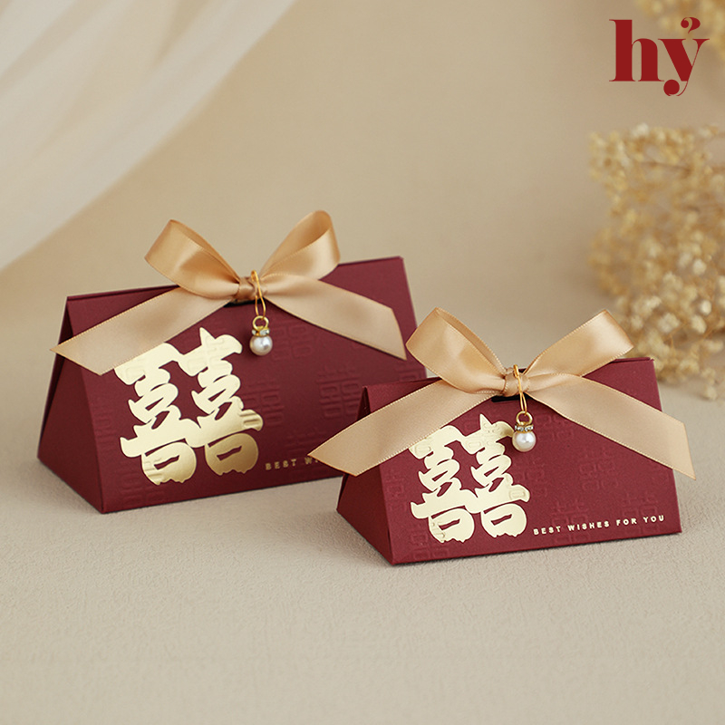 Set 10 hộp kẹo cưới Nhà có Hỷ Wedding phong cách hoa lá trang trí đám cưới tiệc cưới đám hỏi tân hôn
