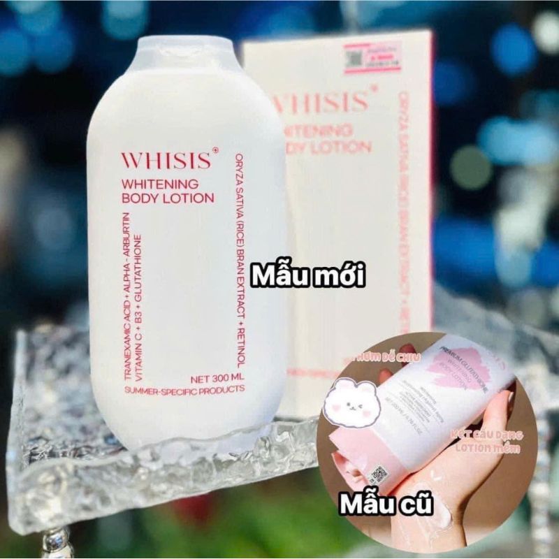  Kem dưỡng thể kích trắng men gạo Whisis Whitening Body Lotion sáng da cải thiện sắc tố 300ml 