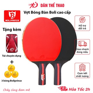 Vợt bóng bàn cao cấp Boli 7 lớp cho thi đấu chuyên nghiệp - Bộ vợt bóng bàn gồm túi, 2 vợt và 3 quả bóng