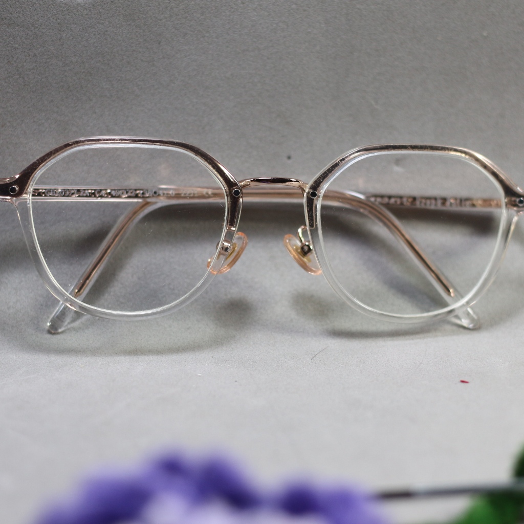 Gọng Kính OWNDAYS Lục Giác Trắng Trong Lõi Thép 2Hand Chính Hãng Nhật - GK021024 B7