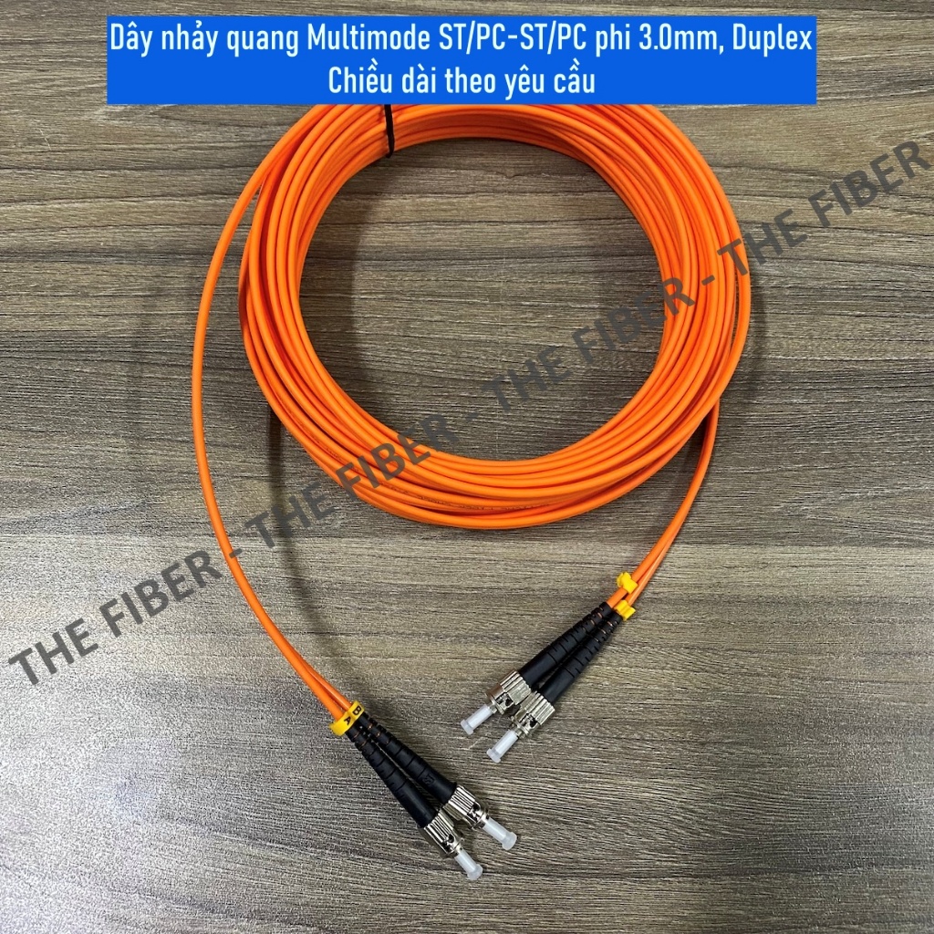Dây nhảy quang Multimode OM2 50/125um ST/PC-ST/PC phi 3.0mm, Duplex - Chiều dài theo yêu cầu