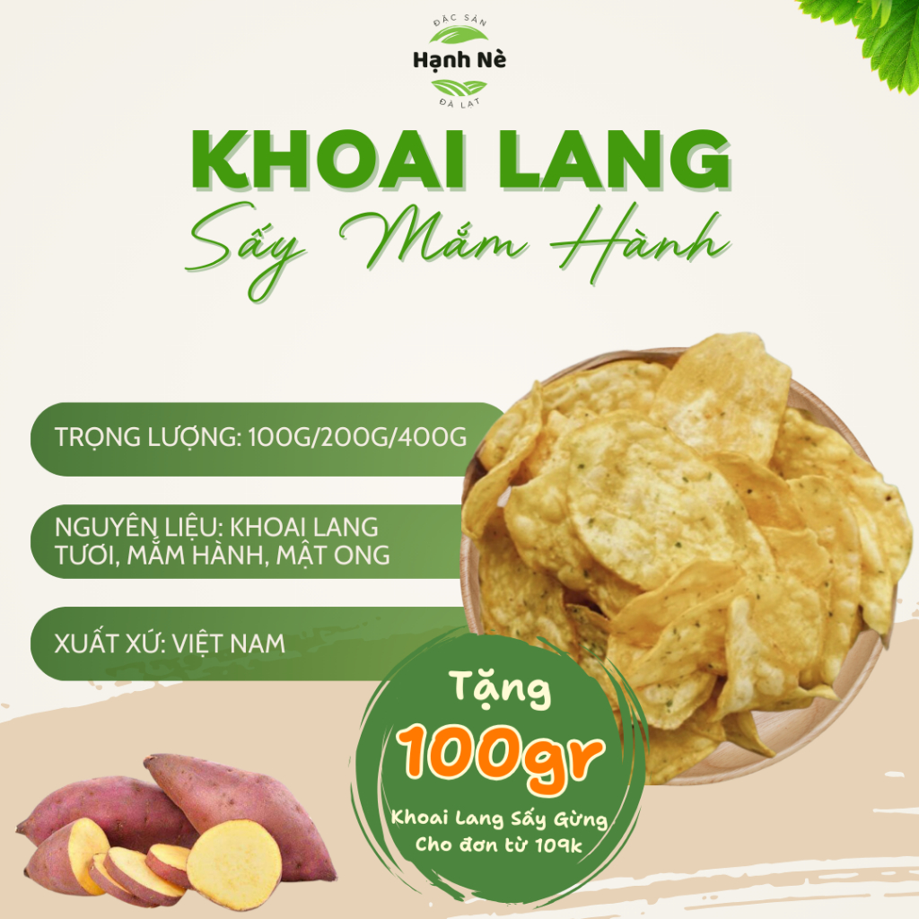 Khoai Lang Sấy Mắm Hành Hương Vị Mặn Ngọt Thơm Bùi Giòn Tan Khó Cưỡng Ăn Vặt Tốt Cho Sức Khỏe