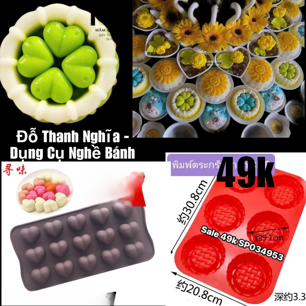 Khuôn Silicone Trái Tim Trơn