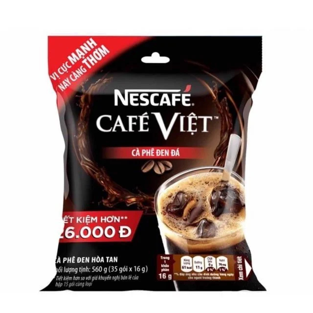 Cà phê hòa tan Nescafé Café Việt Cà phê đen đá Bịch 35 gói × 16 g