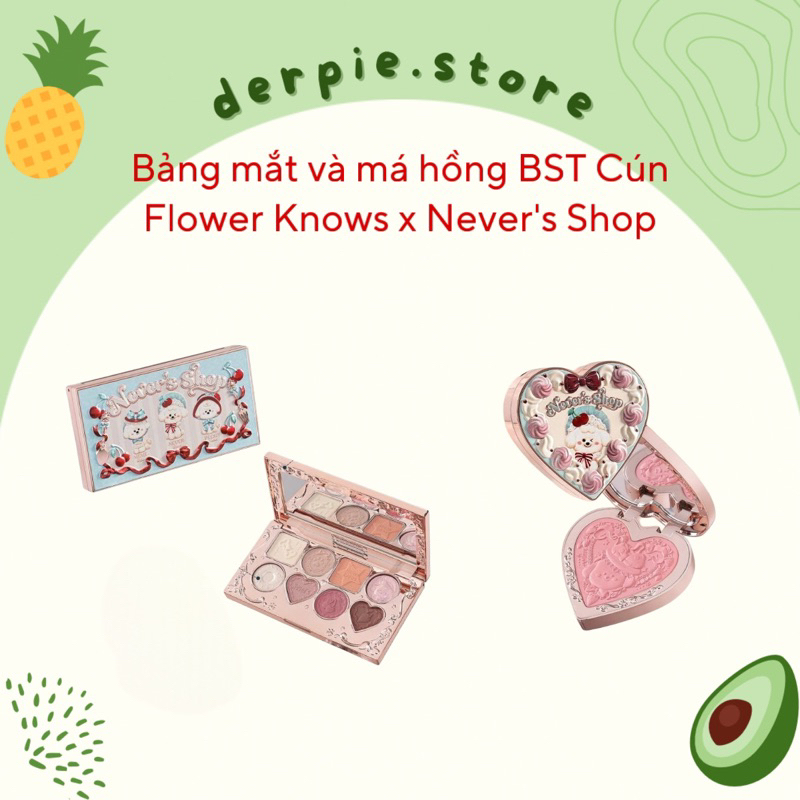 Bộ sưu tập mới Flower Knows x Never's Shop : phấn má cún trái tim, phấn mắt ...