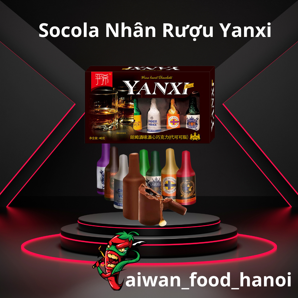Socola Nhân Rượu Đủ Vị - Chính Hãng Yanxi - Hộp 40G 4 Chai - taiwan_food_hanoi