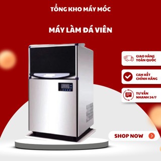 Máy làm đá viên, máy làm đá mini cao cấp, máy làm đá tự động chuyên dụng cho các quán cafe công suất 80kg - BH 12 tháng