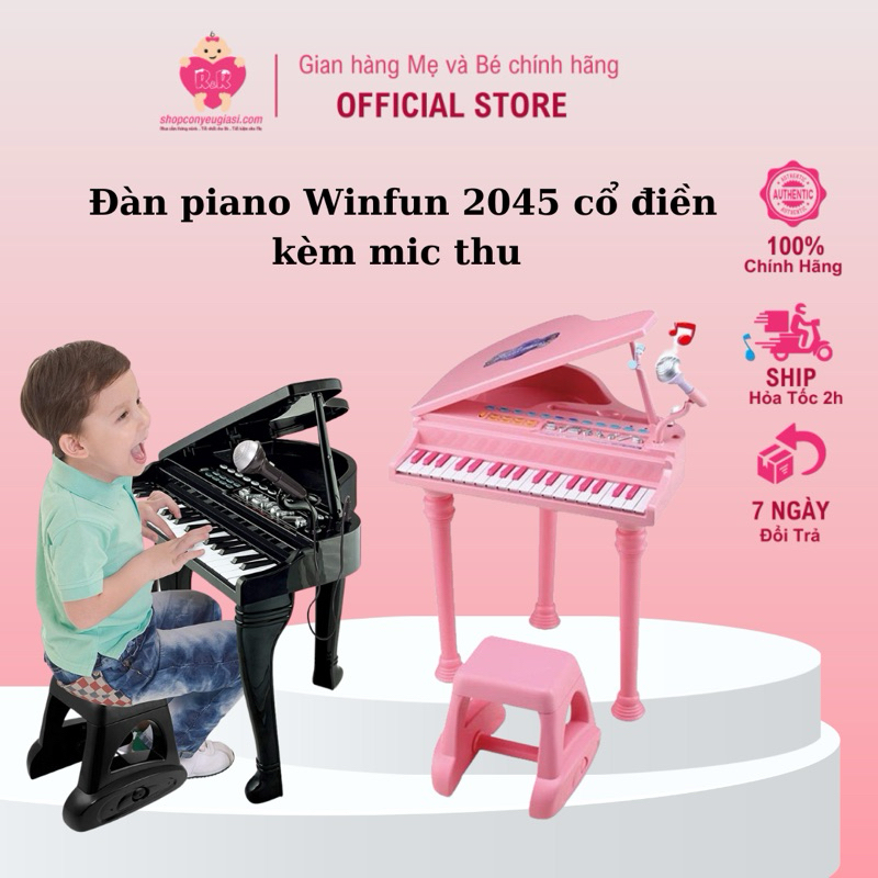 Đàn Piano Cổ Điển Kèm Micro Đồ Chơi Cho Bé Winfun