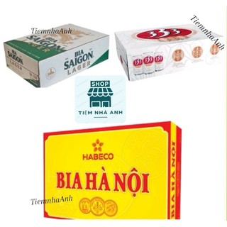 Thùng 24 lon Bia Hà Nội / Bia 333 / Bia Sài Gòn - HABECO (330ml/lon)