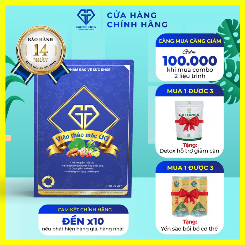 Viên Thảo Mộc GG giảm cân hiệu quả cho người thừa cân, béo phì cơ địa sờn lì