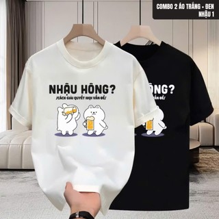 Áo thun Cổ tròn Tee shirt NHẬU1 form Unisex nam nữ, chất liệu cao cấp, phong cách trẻ trung cực chất