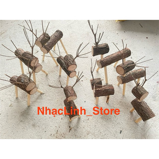 Con nai bằng gỗ dùng decor trang trí noel