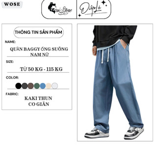 Quần Kaki Nam Nữ Bigsize 50-115KG Ống Suông Thời Trang Sói Store 5 Màu Basic
