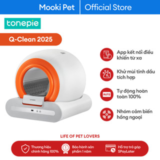 [Quốc Tế] Máy dọn phân mèo tự động Q-Clean 2025 kèm máy khử mùi hộc rác kín mùi 100% Mooki Pet