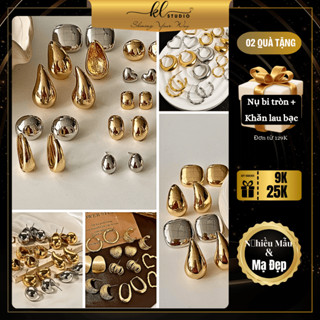 Bông Tai, Khuyên Tai Mạ Vàng Bạc Không Gỉ Phong Cách Âu Mỹ Đơn Giản Sang Trọng KL.STUDIO