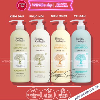 Cặp Dầu Gội Xả Biotin Collagen Voudioty 500ml-1000ml Giúp giảm rụng tóc, phục hồi, giảm gàu, kiểm soát dầu thừa