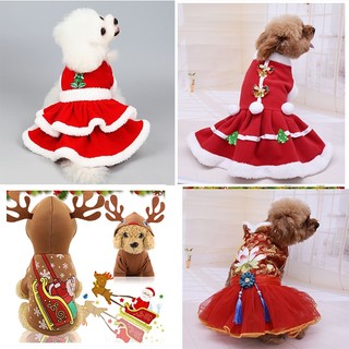  Váy Giáng Sinh Chó Mèo - Quần Áo Noel cho Thú Cưng Có Mũ 