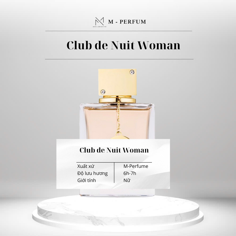 Nước hoa nữ N.EMBYVN Club de Nuit Woman EDP hương Hoa cỏ - Trái cây - Thực phẩm nữ tính, thanh lịch