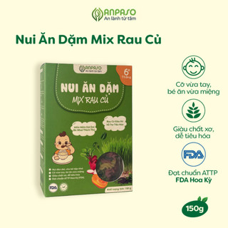 Nui Ăn Dặm Vị Rau Củ Organic Anpaso - Mì Nui Hữu Cơ Cho Bé Từ 6 Tháng Tuổi - Đồ Ăn Dặm Kiểu Nhật Cho Trẻ Hộp 150g