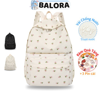 Balo Hoa Nhí Đi Học Ba Lô Thời Trang Ulzzang Học Sinh Sinh Viên Vải Dù Kháng Nước Vừa Laptop 15.6 In