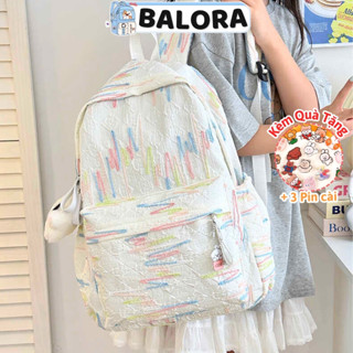 Balo Đi Học Thời Trang Balô 7 màu Học Sinh Sinh Viên Cỡ Lớn Đựng Vừa Laptop 15.6inch Balora Cầu Vồng