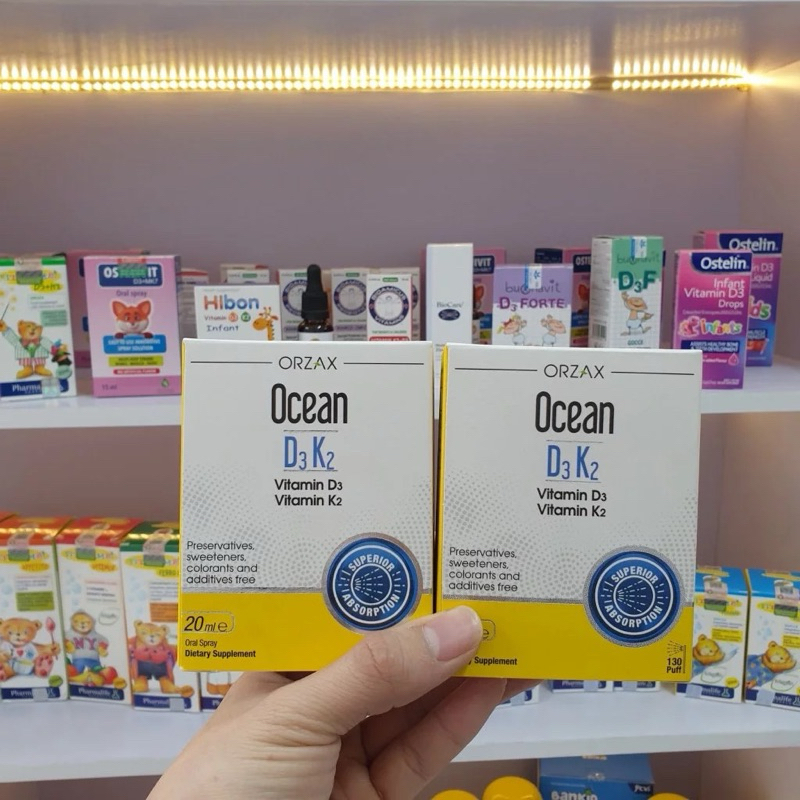[Chính Hãng] Vitamin OCEAN D3K2 - Bổ sung vitamin D3, K2 dạng xịt và nhỏ giọt cho bé