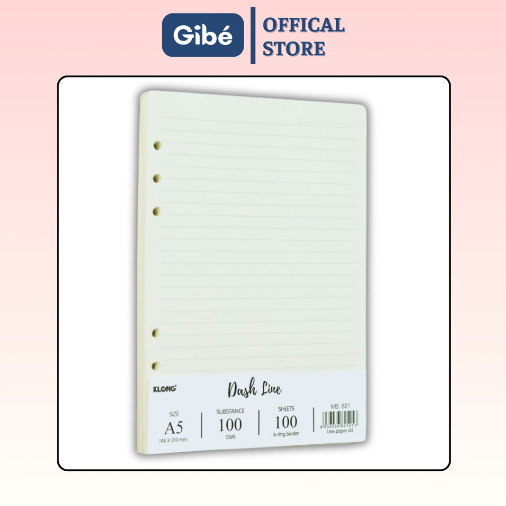 Ruột sổ còng Dash Line KLONG A5 100 tờ (200 trang) - MS: 521