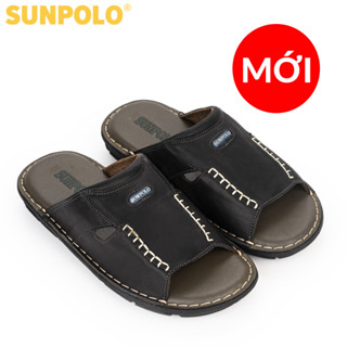 Dép quai ngang nam da bò cao cấp Có size lớn 44 45 SUNPOLO AQN012 