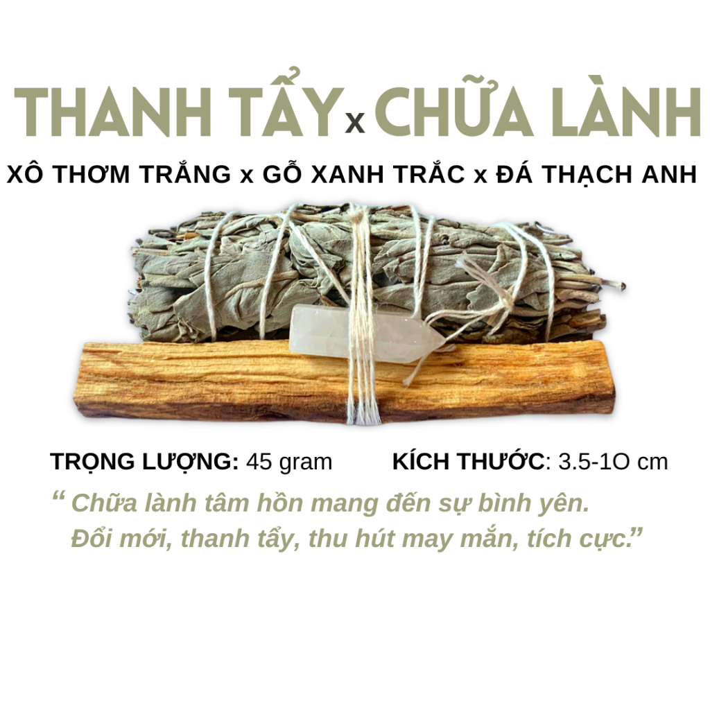 [Labbi] Combo thanh tẩy chữa lành [ĐÁ THẠCH ANH]