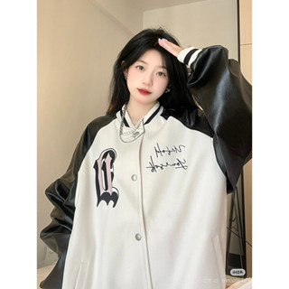 Áo khoác bóng chày chữ D hoạ tiết thêu form rộng phong cách retro Mỹ thời trang nam nữ