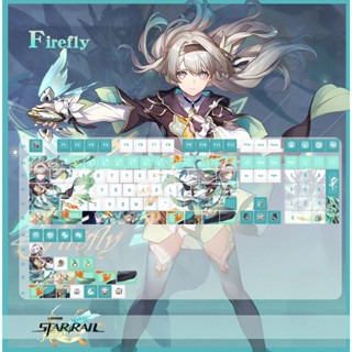 Keycap Honkai: Star Rail Firefly thick PBT xuyên led in dyesub 5 mặt 133 phím anime layout keycaps Genshin Impact