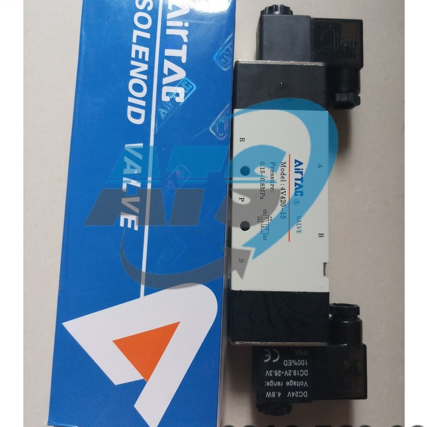 ATS_van điện từ 2 đầu coil 5 cửa 2 vi trí 4V420-15 airtac