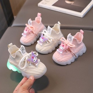  Giày tập đi- Giày cổ chun cho bé tập đi vải mềm êm chân có đen led và sticker kuromi dễ thương cho bé trai bé gái 995 