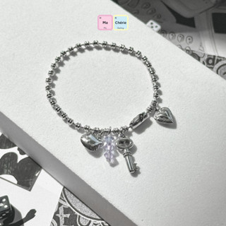 Macherie vòng tay mix charm | VÒNG BI | phối mặt charm thép titan inox không đen gỉ