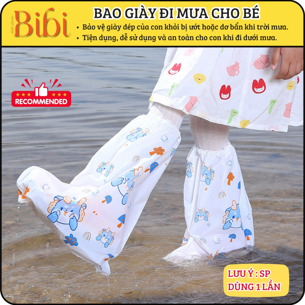 Bọc giày đi mưa trẻ em 1 lần chống ướt, chống thấm. Ủng bao giày đi mưa cho bé bảo vệ giày chống bẩn