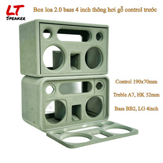 Box loa thô 2.0 cho bass 4 inch thông hơi gỗ và control mặt trước LT Speaker