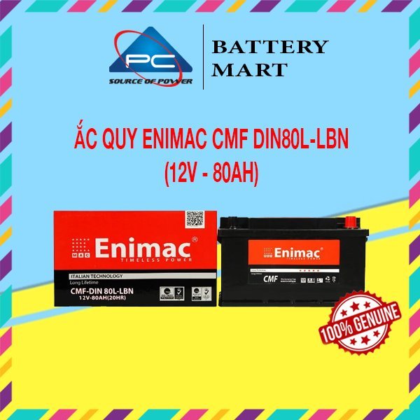 Bình Ắc Quy ENIMAC CMF DIN80L-LBN (12V-80AH)