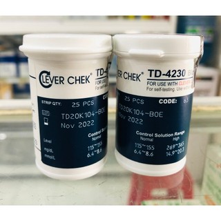 Que thử đường huyết Clever Check TD 4230 (Lọ 25 que)