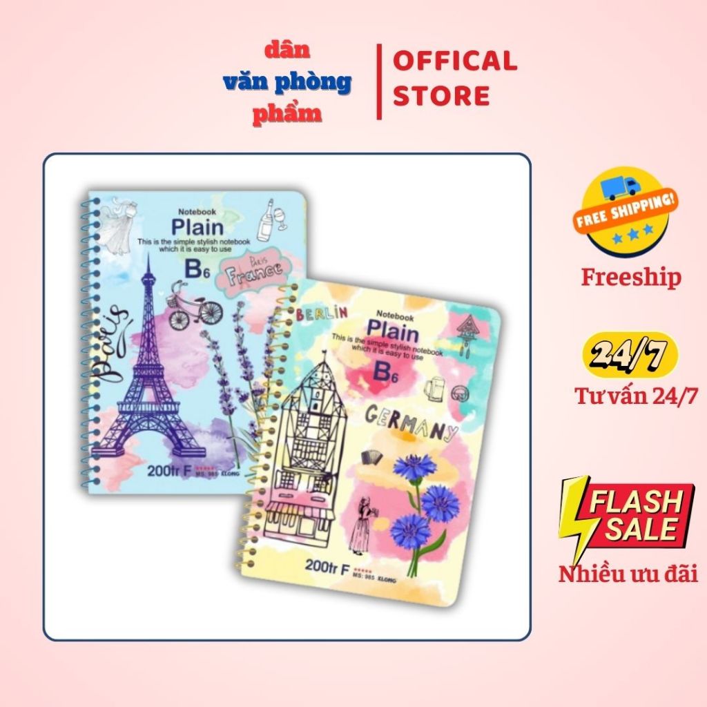 Sổ lò xo đơn KLONG B6 Plain ruột trơn 70/76; MS: 985