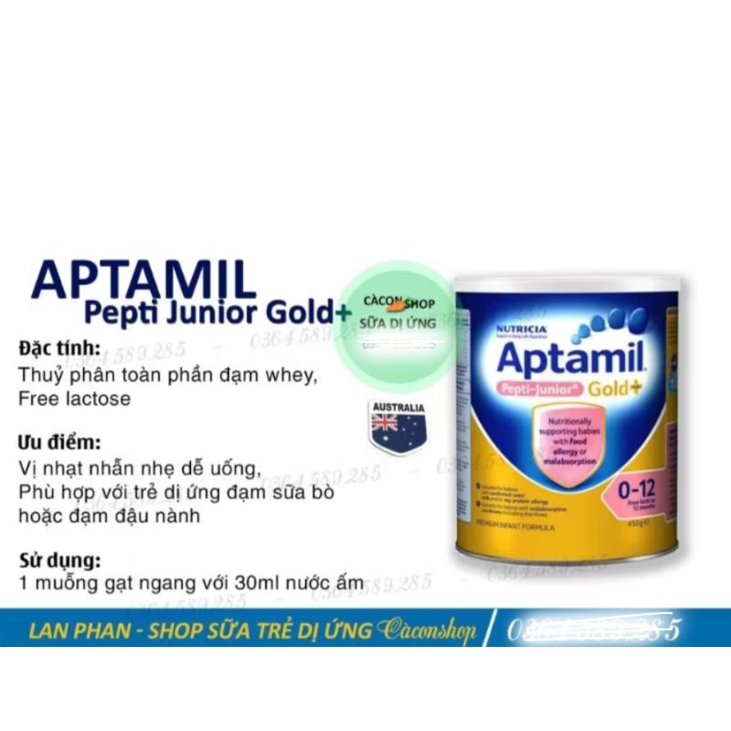 Sữa Aptamil Pepti Junior Gold+ của Úc 450g