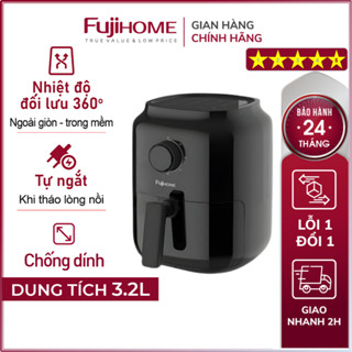 Nồi chiên không dầu 3.2 Lít FUJIHOME Nhập Khẩu tự ngắt có chống dính cao cấp, lò chiên ko dầu mini