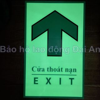 Bảng chỉ dẫn cửa thoát hiểm exit dạ quang (17x30cm)