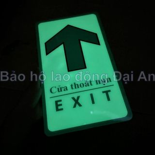 Bảng chỉ dẫn cửa thoát hiểm exit dạ quang (17x30cm)
