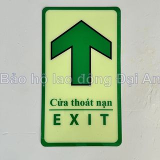 Bảng chỉ dẫn cửa thoát hiểm exit dạ quang (17x30cm)
