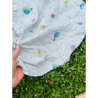 SALE SỐC (2m x 1,65m) - chỉ 70k - vải trần bông vịt xanh kute nền xám trắng